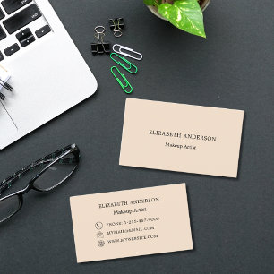 Beige business card