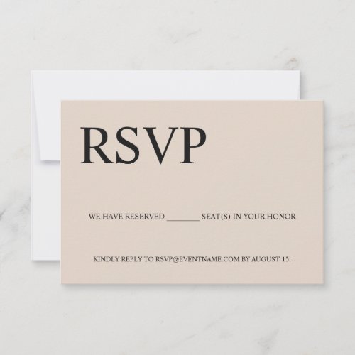 Beige Business event Logo Reserved seats  RSVP Card