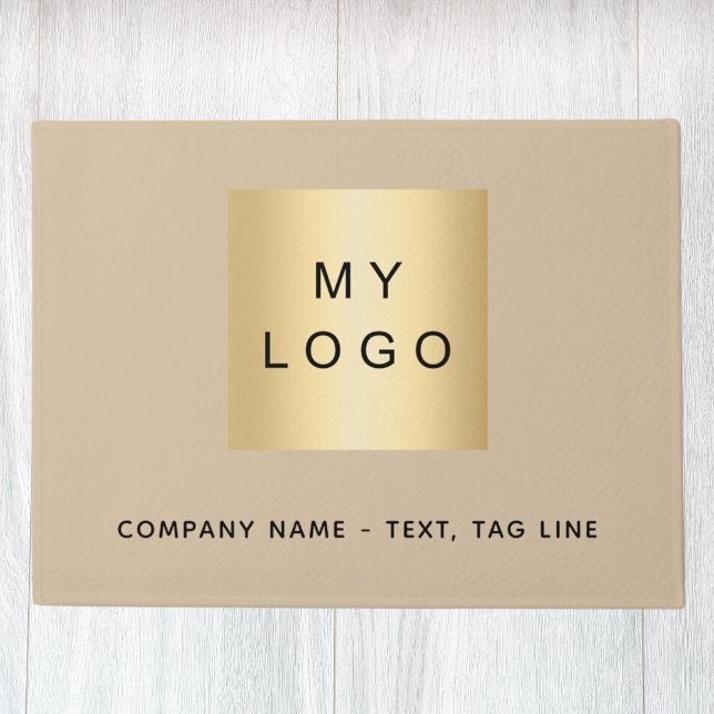 Beige business logo doormat (Creator Uploaded)