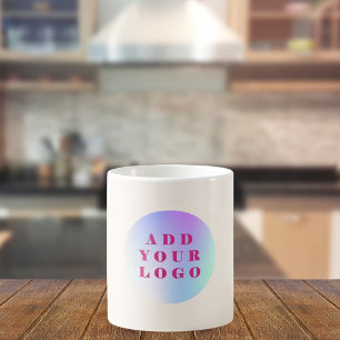 Beige business logo modern coffee mug