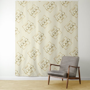 Beige Business Logo Pattern Trade Show Backdrop
