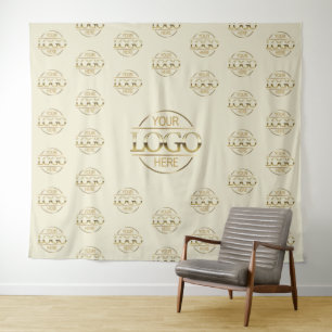 Beige Business Logo Step & Repeat Backdrop Banner