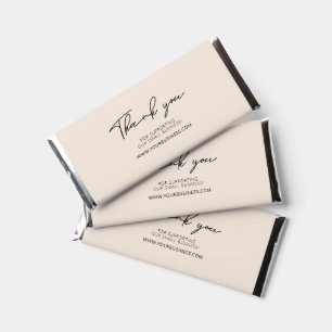Beige Business Logo Thank you Custom Promotional Hershey Bar Favors
