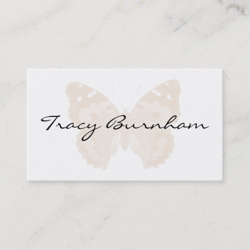 Beige Butterfly Personalized Business Cards