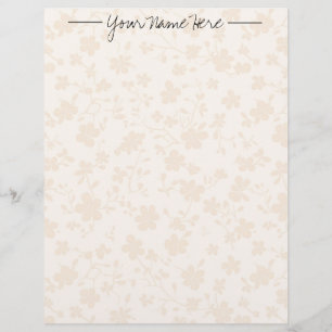 Beige Calico Personalized Stationery Paper