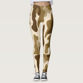 Beige camouflage pattern leggings