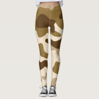 Beige camouflage pattern leggings