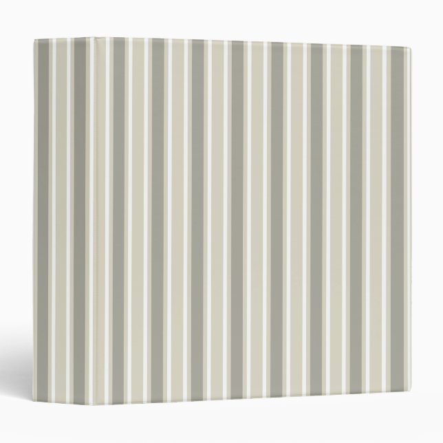 Beige candy stripes 3 ring binder (Front/Spine)