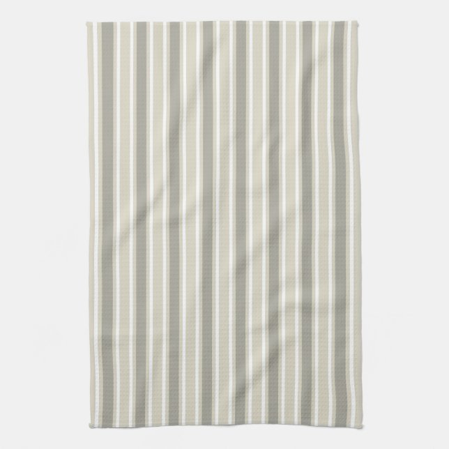 Beige candy stripes kitchen towel (Vertical)