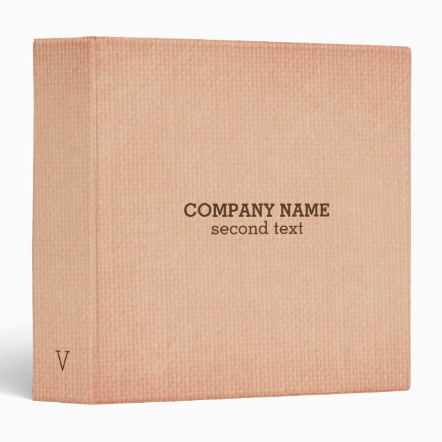 Beige Canvas 3 Ring Binder (Front/Spine)