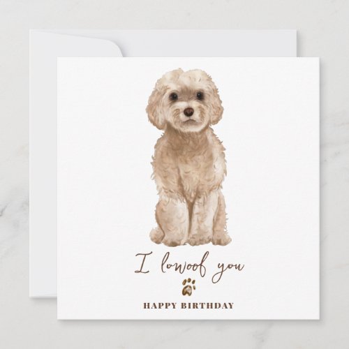 Beige Cavapoo Dog Mum Puppy Pets Birthday Card