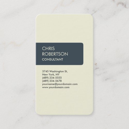 Beige Charcoal Attractive Charming Business Card