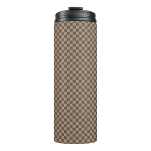 Beige Checkered Pattern  Thermal Tumbler