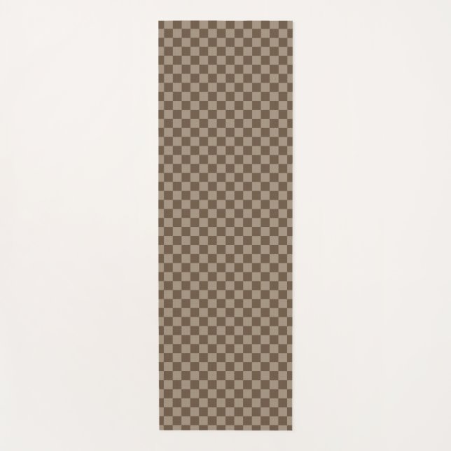 beige checkered pattern  yoga mat (Front)
