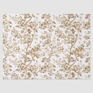 Beige Chinoiserie Blossom Branches Tissue Paper
