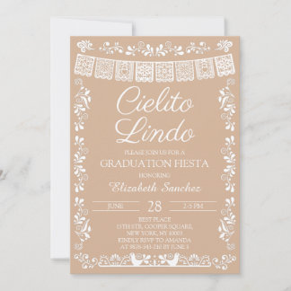 Beige Cielito Lindo Graduation Fiesta Invitation