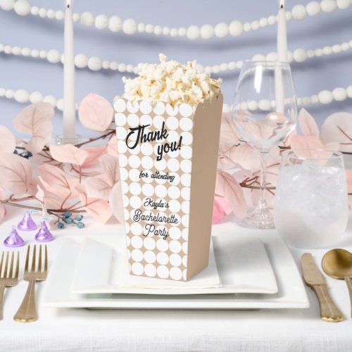 Beige Circle Pattern Bachelorette Party Favor Boxes