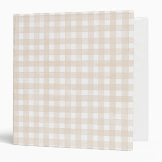 Beige Classic Gingham 3 Ring Binder