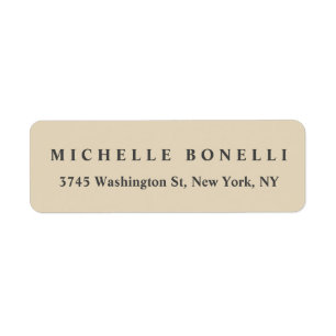 Beige Classical Plain Professional Label