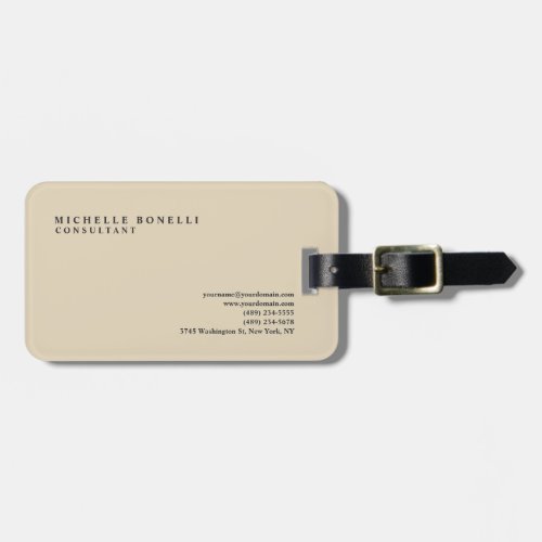 Beige Classical Plain Professional Luggage Tag