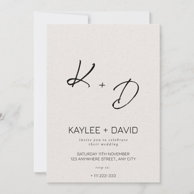 Beige Classy Wedding Invitation Minimal  (Front)