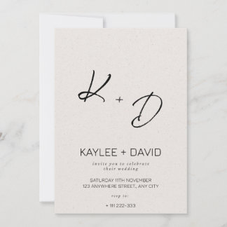 Beige Classy Wedding Invitation Minimal