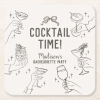 Beige Cocktail Party Retro Bachelorette Party