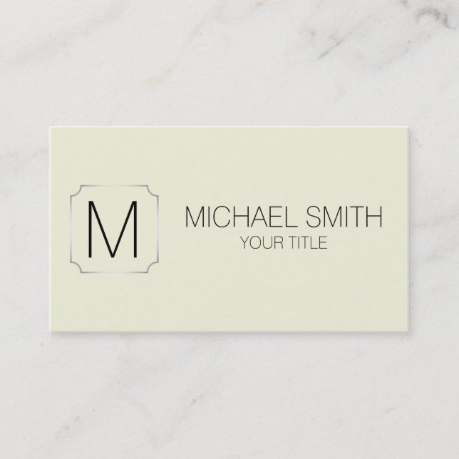 Beige color background business card (Front)