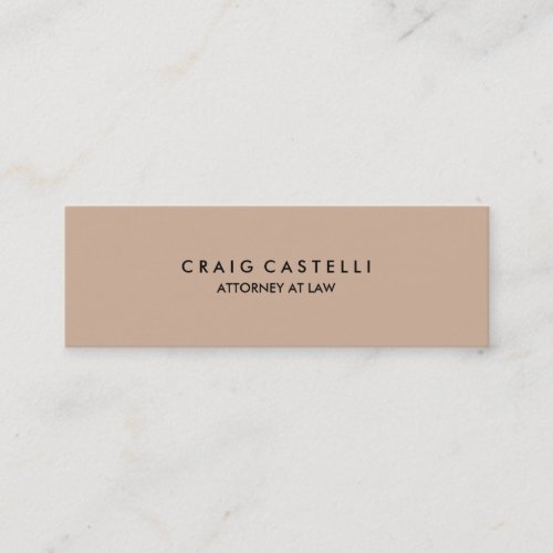 Beige Color Background Standard Mini Business Card