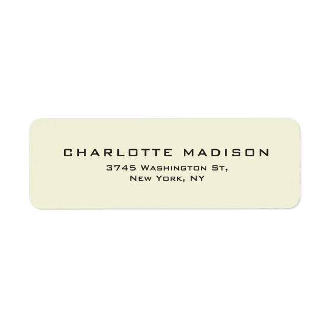 Beige Color Elegant Plain Modern Minimalist Label (Front)