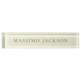 Beige Color Minimalist Plain Modern Aesthetic Look Desk Name Plate