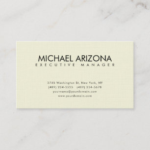 Beige Color Modern Minimalist Simple Plain Linen Business Card