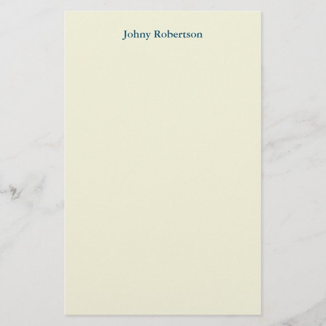 Beige Color Plain Elegant Professional Modern Stationery (Front)