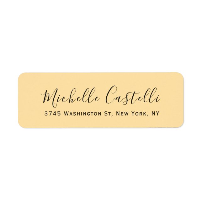 Beige Color Professional Unique Handwriting Label (Front)