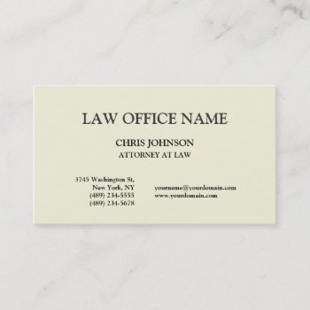 Beige Color Trendy Attorney At Law Business Card by hizli_art at Zazzle