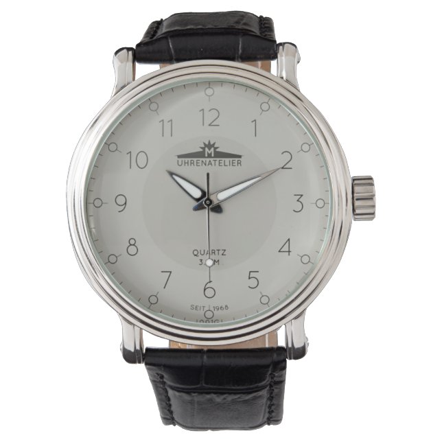 Beige Color Watch Face German Uhrenatelier Quartz (Front)