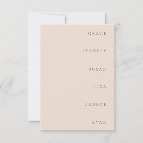 Beige Color Wedding Name Place Cards