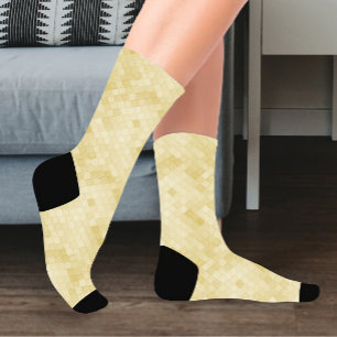 Beige Colorful Diagonal Socks