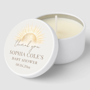 Beige Comes The Son Baby Shower Keepsake Favors Mini Candle Favors