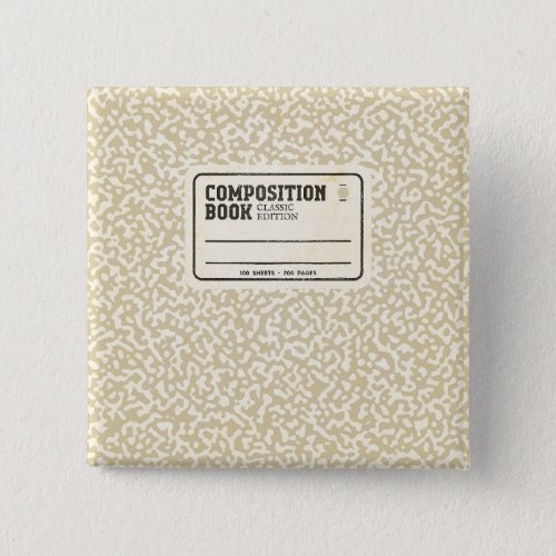 Beige Composition Notebook Button