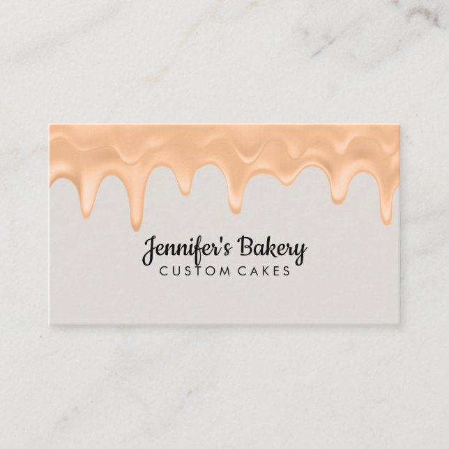 Beige cookie sale artisan donut cream cupcake shop business card (Front)