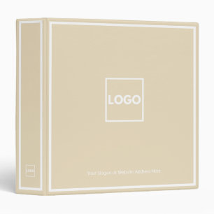 Beige Corporate Logo Company 3 Ring Binder