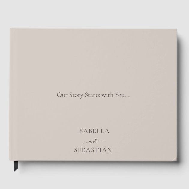 Beige COUPLE Wedding Guest Book