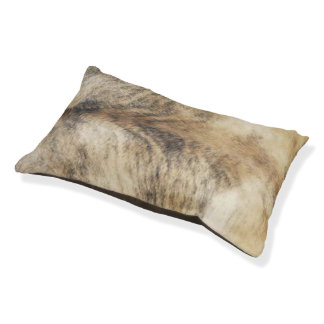 Beige Cowhide Print Dog Bed