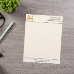 Beige cream business company logo letterhead<br><div class="desc">A modern beige,  cream colored background.  Personalize and add your business,  company logo and contact information.  Black letters

Print on both sides,  but without logo on the back.</div>