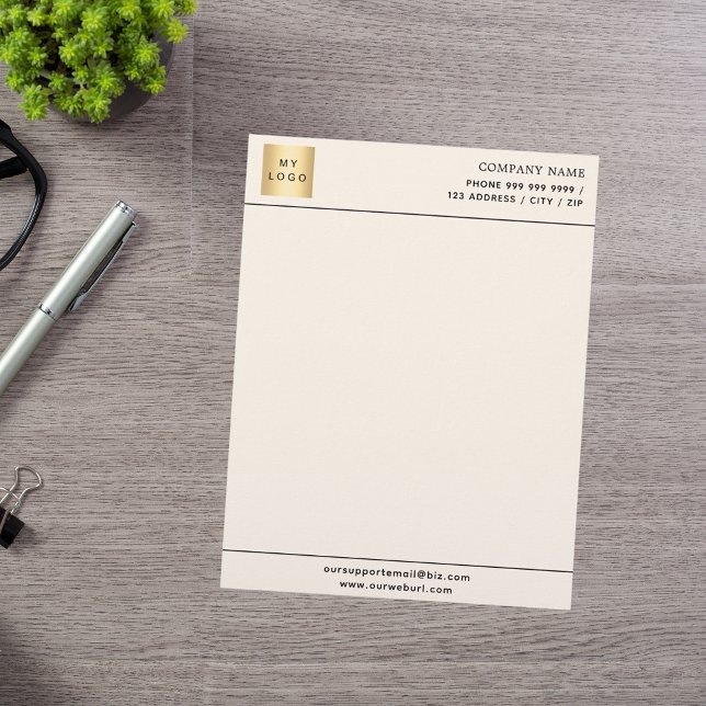 Beige cream business company logo letterhead (Creator Uploaded)