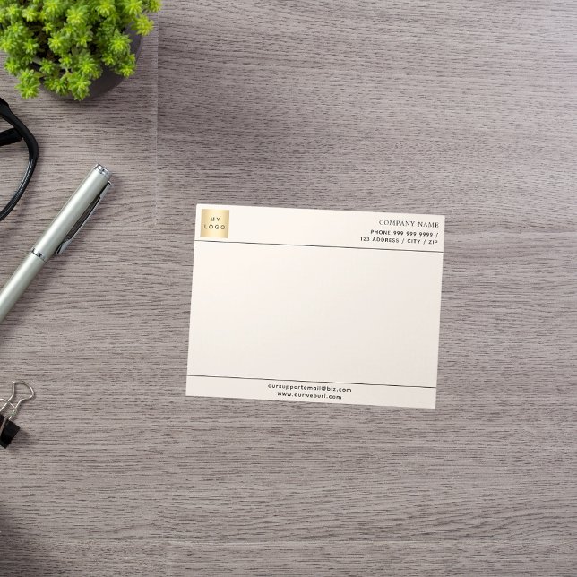 Beige cream business company logo letterhead notepad (Creator Uploaded)