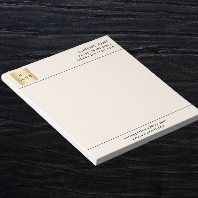 Beige cream business company logo letterhead notepad (Creator Uploaded)