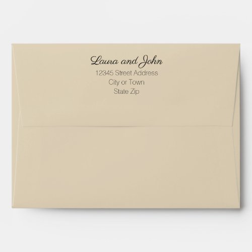 Beige Cream Custom Wedding Invitation 5x7 Envelope