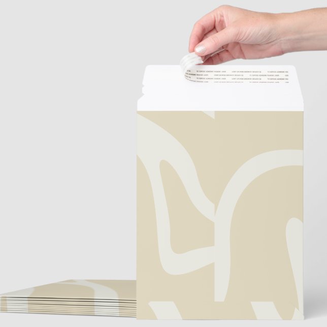 Beige Cream Organic Pattern Envelope Mailers (Multiple)